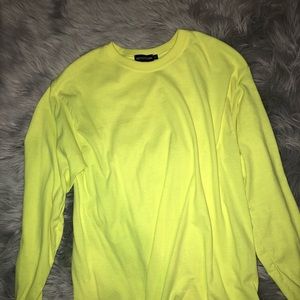 Prettylittlething OVERSIZED LONG SLEEVE- neonyello